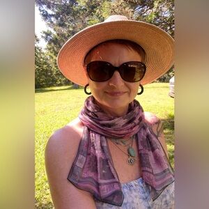 Vintage Casual Corner Silk Floral Scarf